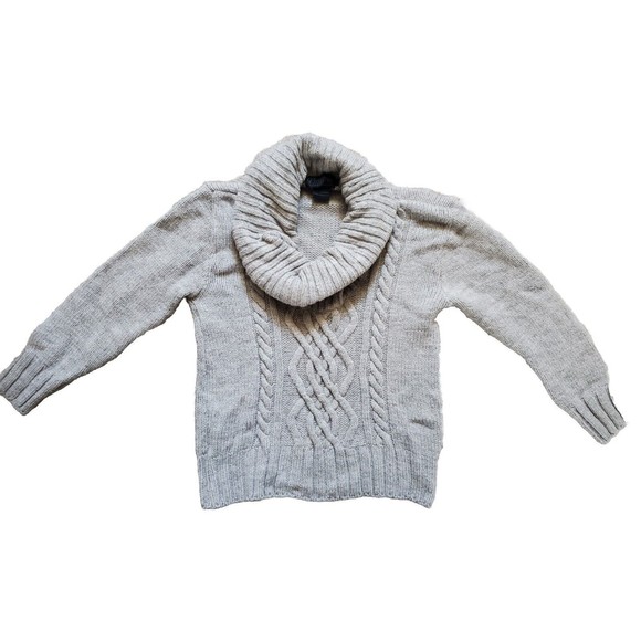Peregrine Wool Sweater Women Small Made in England Heavy Cable Knit Cowl Neck - Picture 4 of 4
